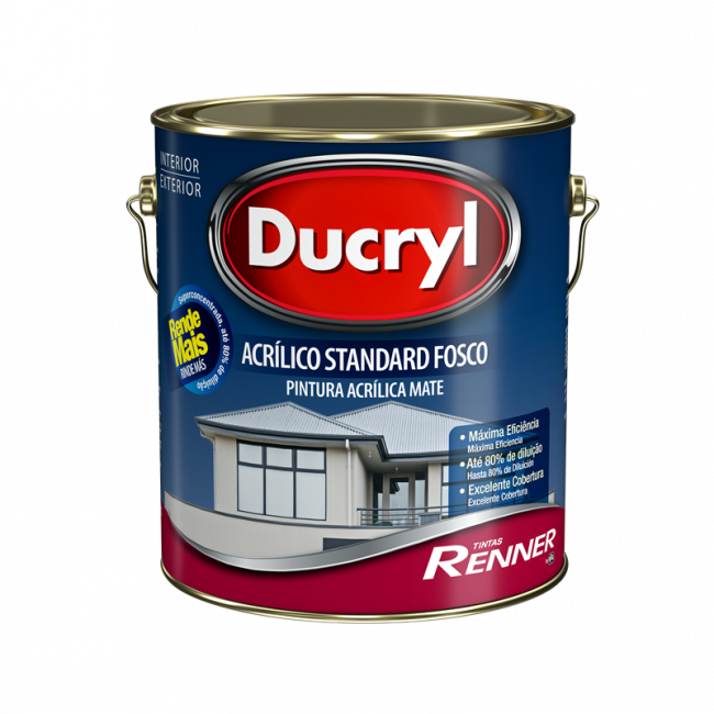 Tinta Acrílica Ducryl Fosco Cores 3,6L - Renner