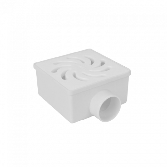 Ralo Sifonado com Porta Grelha Quadrado 100x52x40mm Branco Amanco 20499