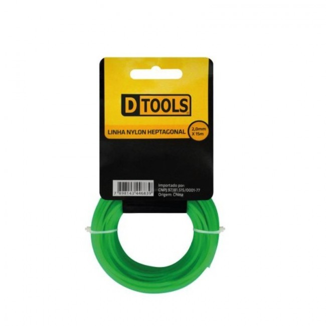 Linha de Nylon Heptagonal 2,0mm x 15m Dtools