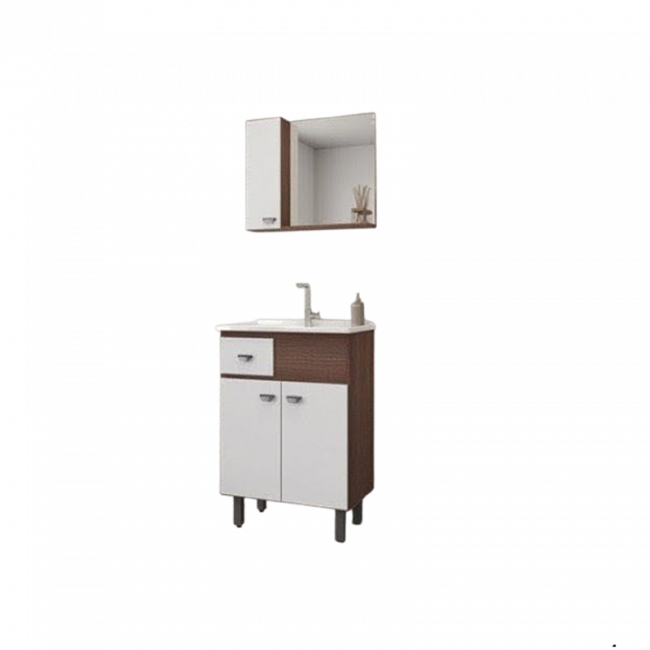 Conjunto de Banheiro Essenza 60cm Tinto/Branco Gaam