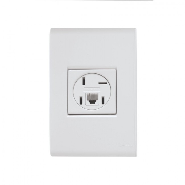 Conjunto 4x2 com 1 Tomada Telefone 4P+RJ11 Tramontina Liz Branco