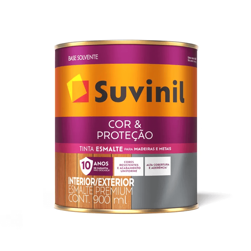 Esmalte Cor & Proteção Brilhante Base Solvente 900ml Cores - Suvinil