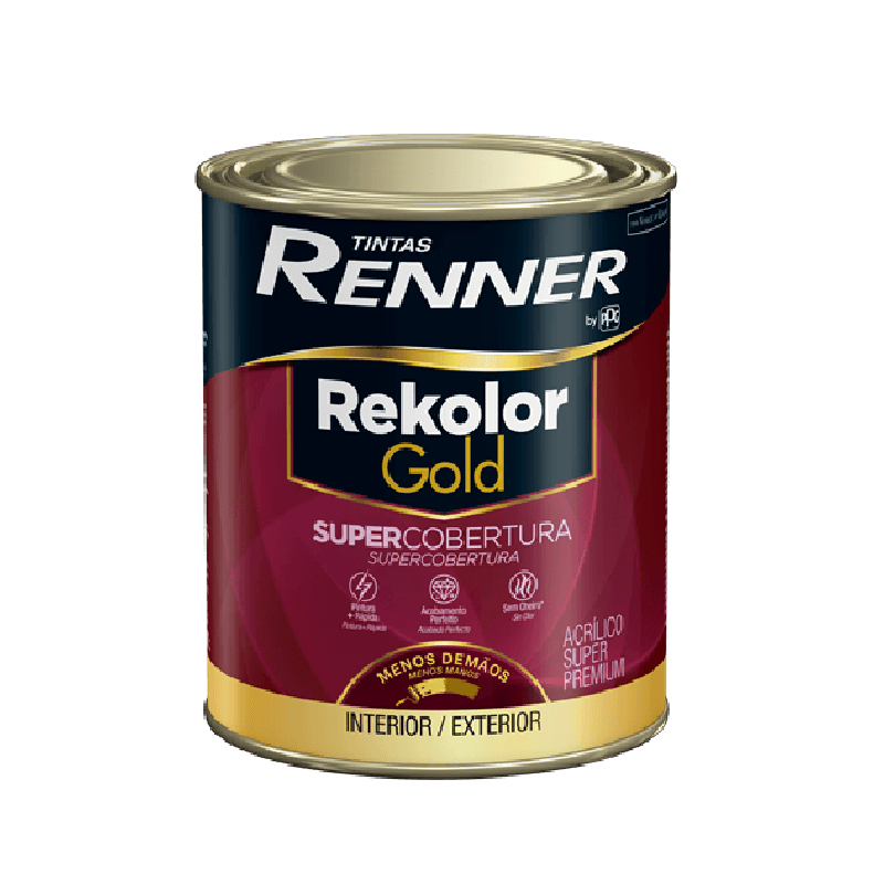 Tinta Acrílica Rekolor Gold Supercobertura Branco Fosco 0,8L - Renner