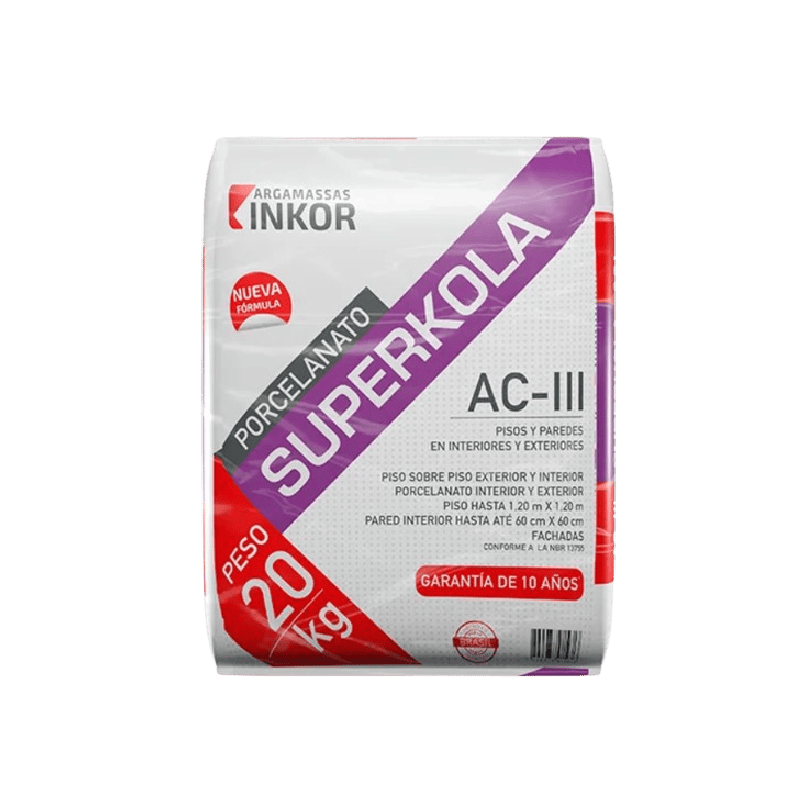 Argamassa Superkola AC3 Cinza 20kg Inkor