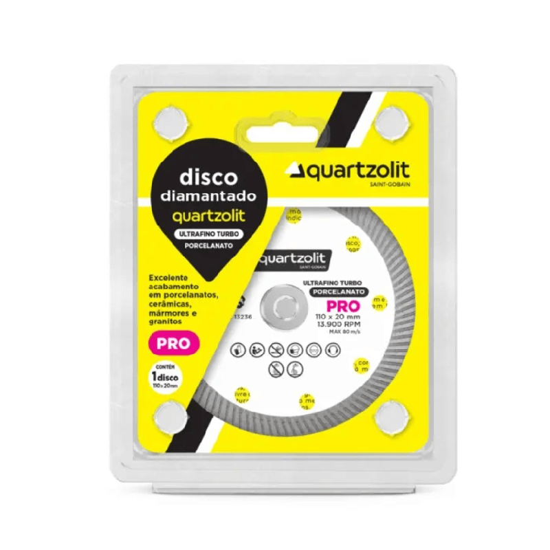 Disco Diamantado Ultrafino para Porcelanato 110x20 Quartzolit